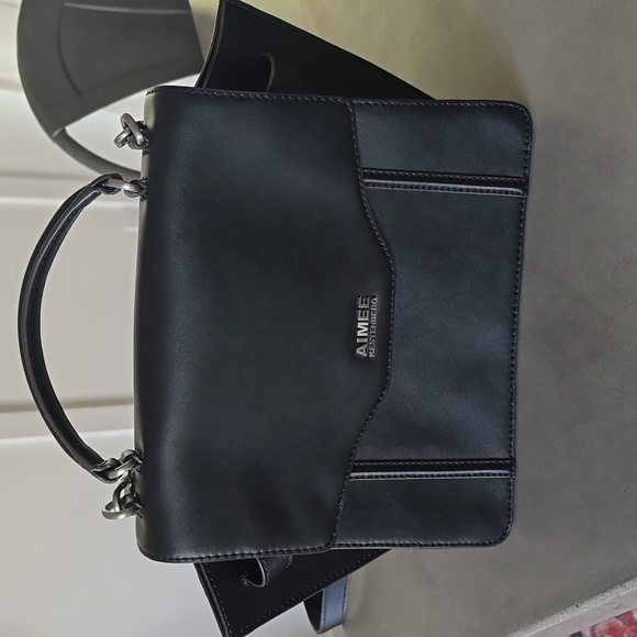 Aimee Kastenberg Phoenix Black Leather Satchel Crossbody Bag - Picture 4 of 9